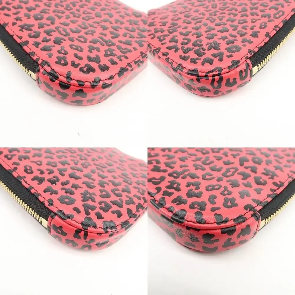 Christian Dior Lady Dior Leopard Print Calfskin Phone Case Red